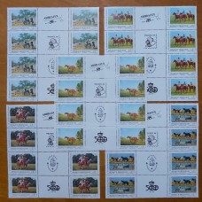ARGENTINA 1988 GJ 2414/8EN OCHO SERIES COMPLETAS CON CUATRO ENTRECINTAS MINT, RARAS U$ 80 !!!